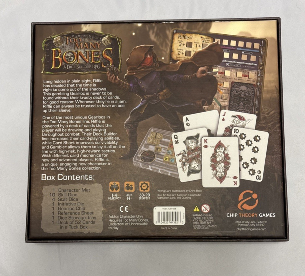 Too Many Bones: Riffle the Enigma Gearloc Character box Chip theory games (CTG)