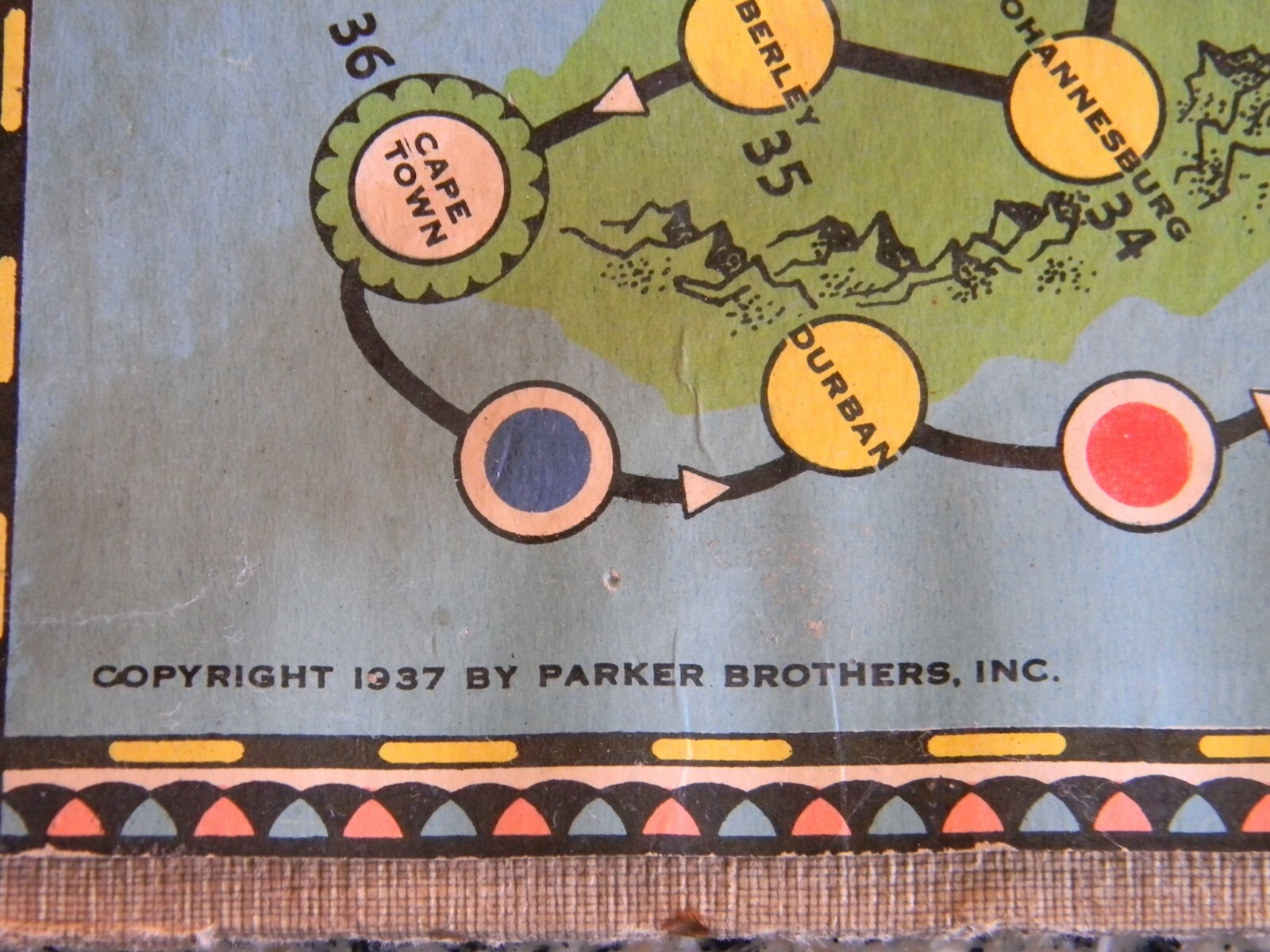 Lowell Thomas Travel Game Board 30’s