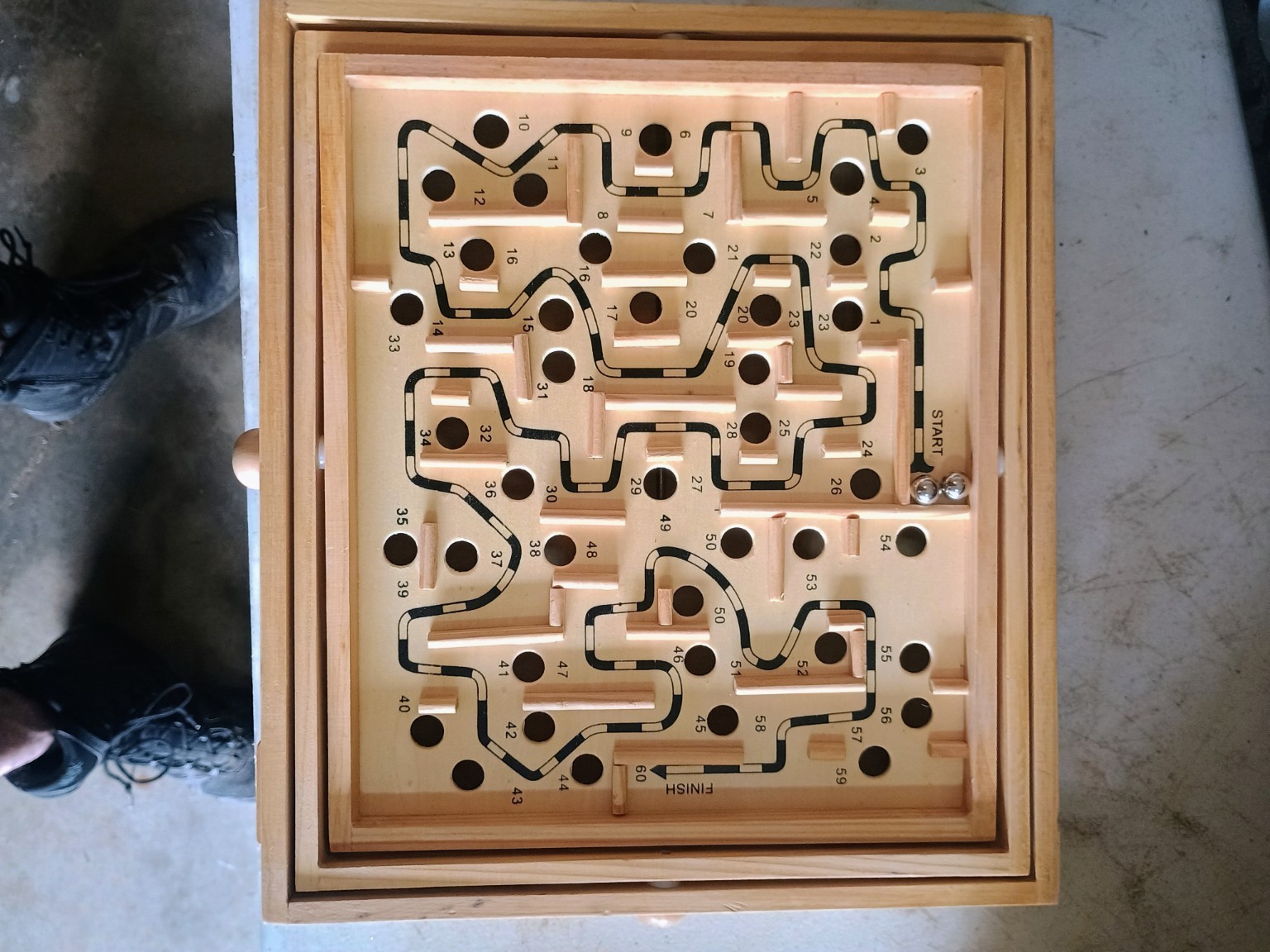 Cardinal Solid Wood Labyrinth Solitaire Game of Skill Marble Maze w/ Box