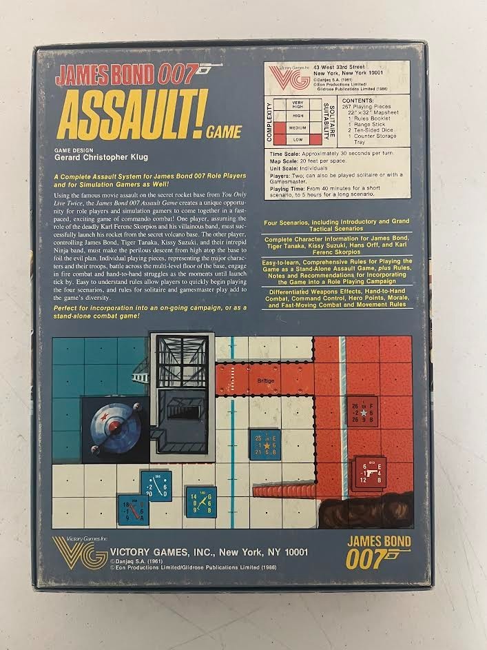 James Bond 007 Assault Game 1986 Victory Games – MOSTLY UNPUNCHED
