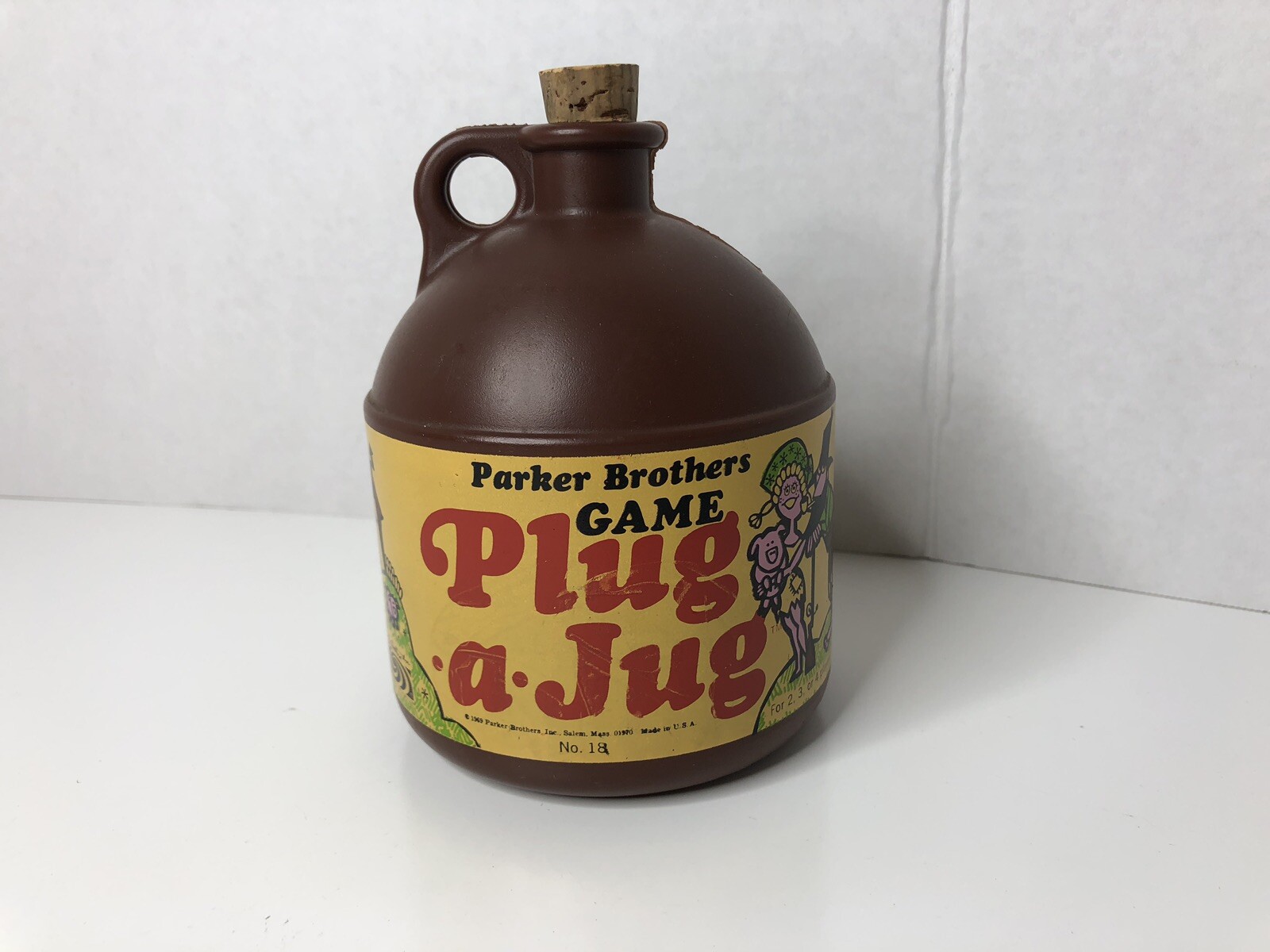 VINTAGE 1969 Parker Brothers PLUG-A-JUG Game #18 ~ WHISKEY JUG with CORK ~ USA