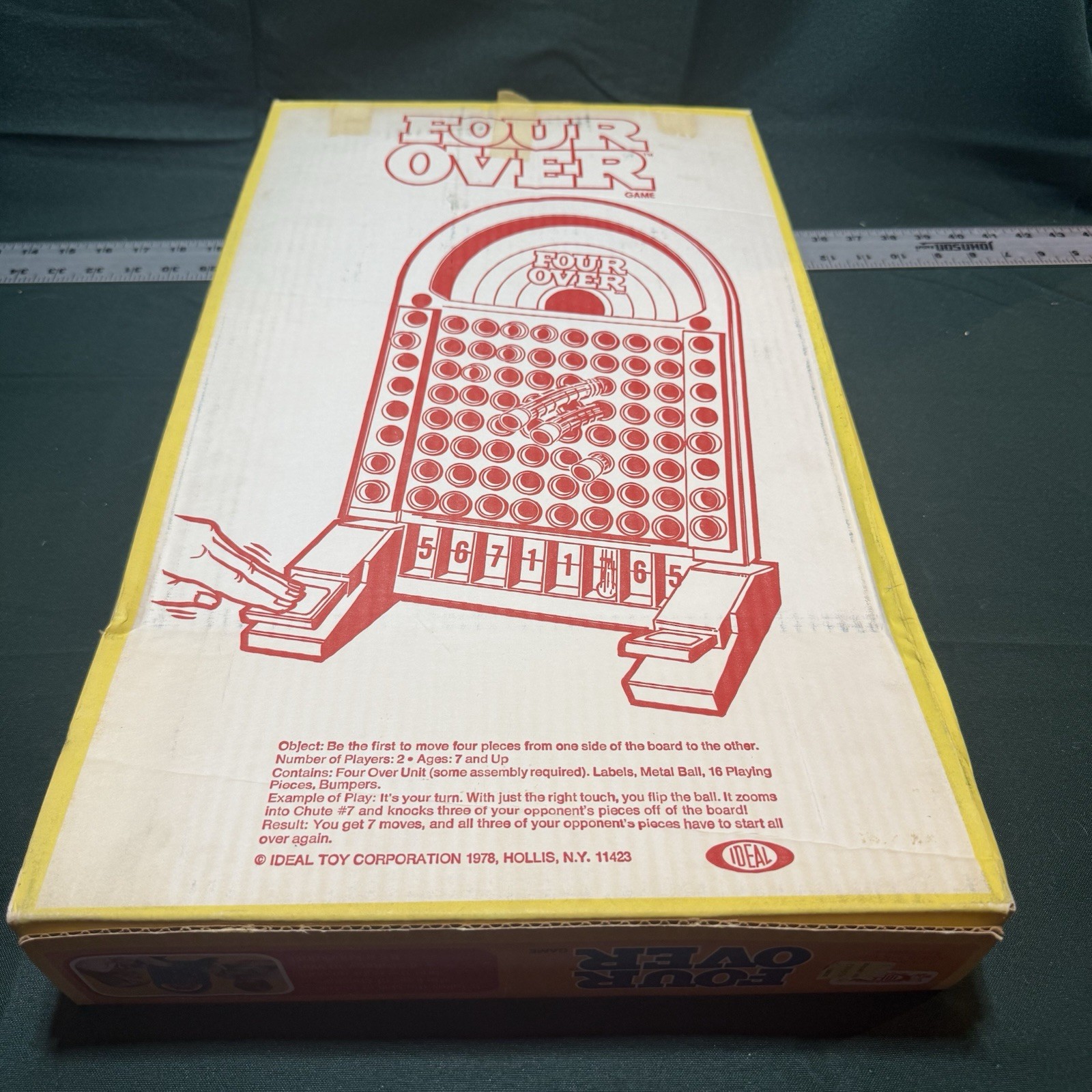 Vintage 1978 IDEAL Four Over Board Game 100% COMPLETE – GOOD SHAPE in BOX WORKS