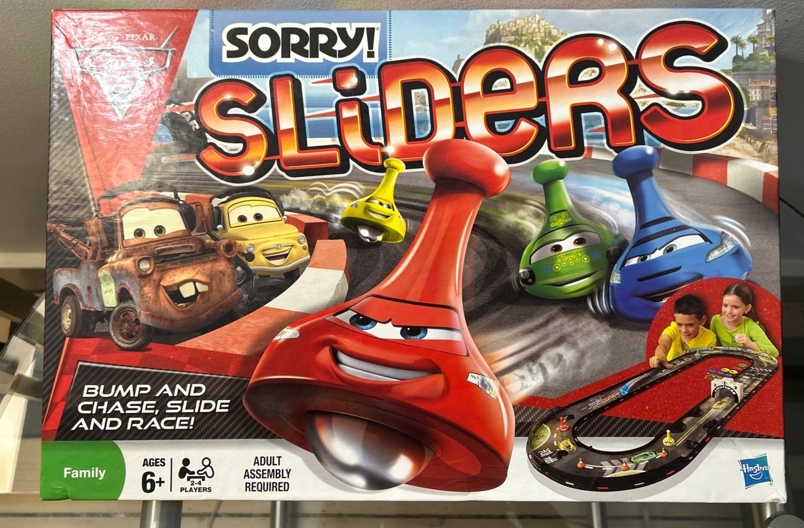 SORRY SLIDERS Disney Pixar CARS 2 Edition Game 2011 Hasbro COMPLETE