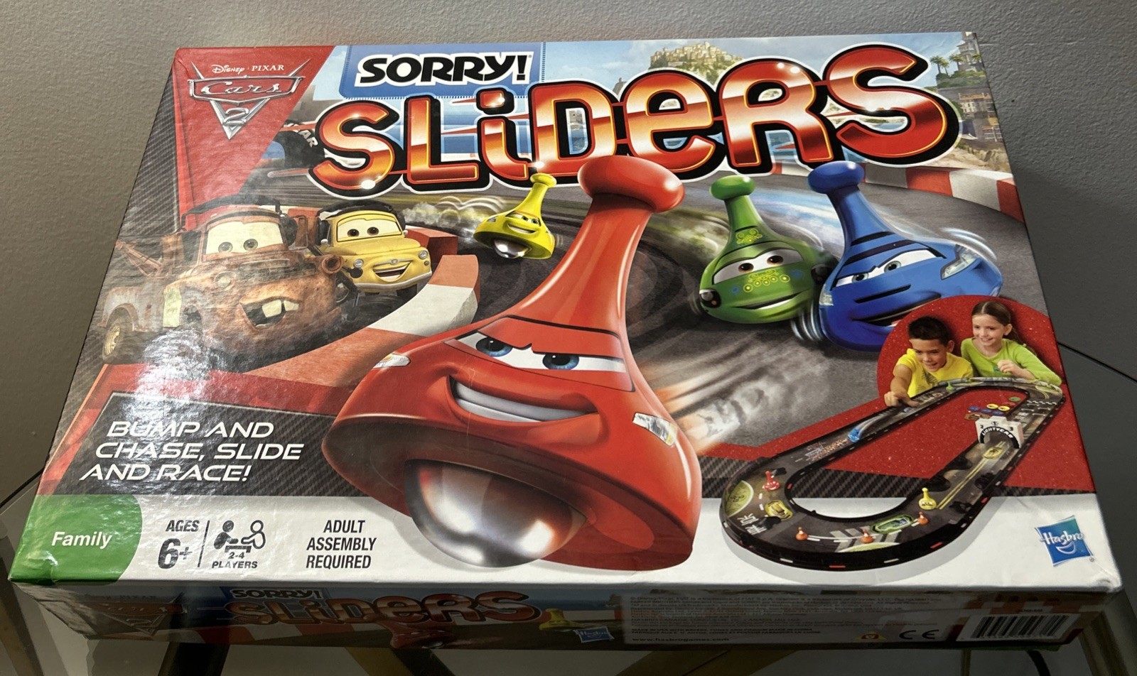SORRY SLIDERS Disney Pixar CARS 2 Edition Game 2011 Hasbro COMPLETE