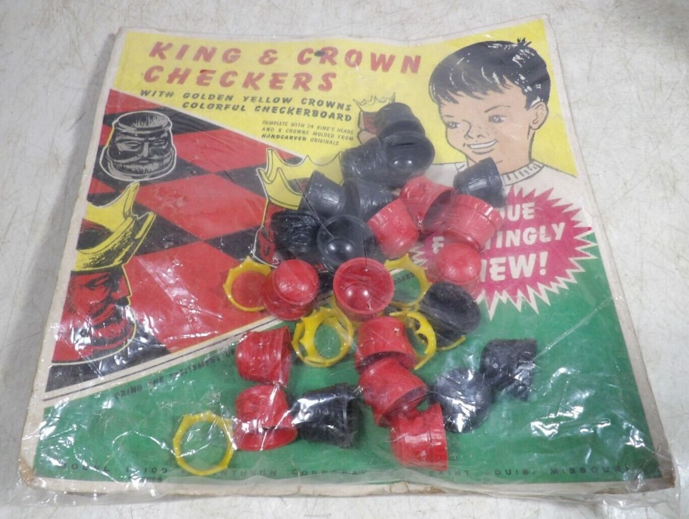 Vintage 1950s60s Kentheon King & Crown Checkers Set Missing 1 Piece St Louis MO