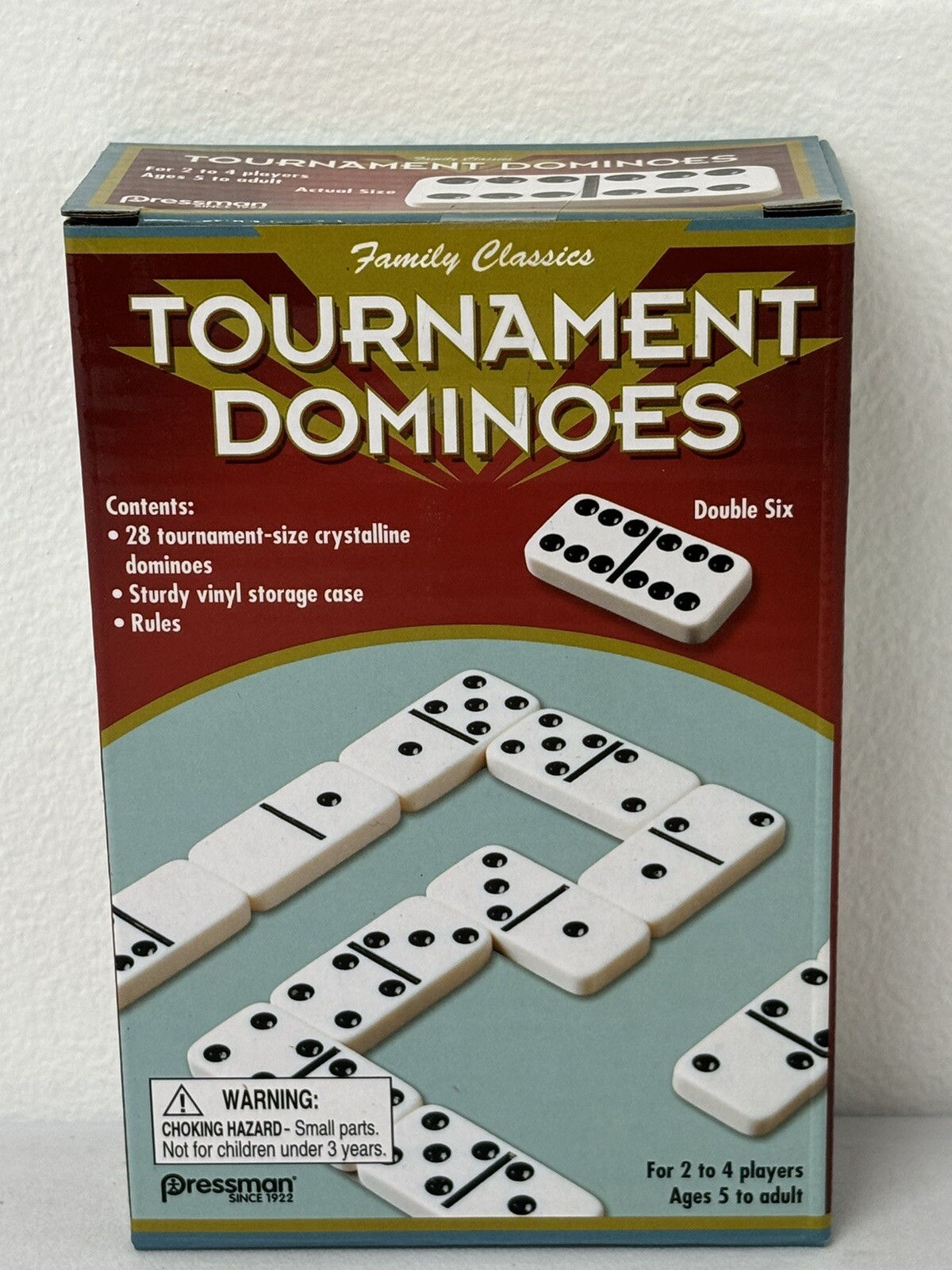 Double Six Tournament Dominoes by Pressman – New Sealed – Ages 5+ 2-4 Players