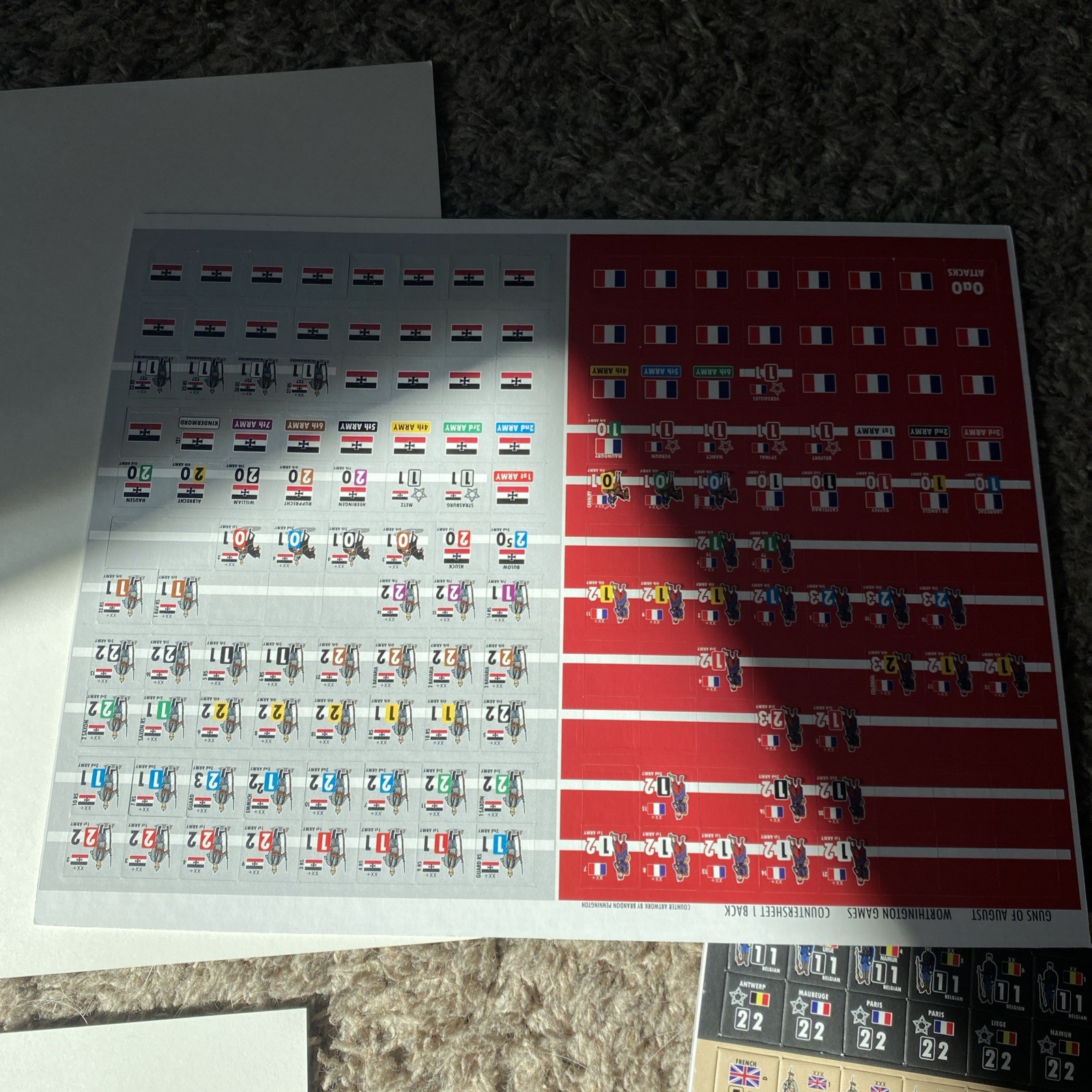GUNS OF AUGUST War Board Game UNPUNCHED COMPLETE Worthington