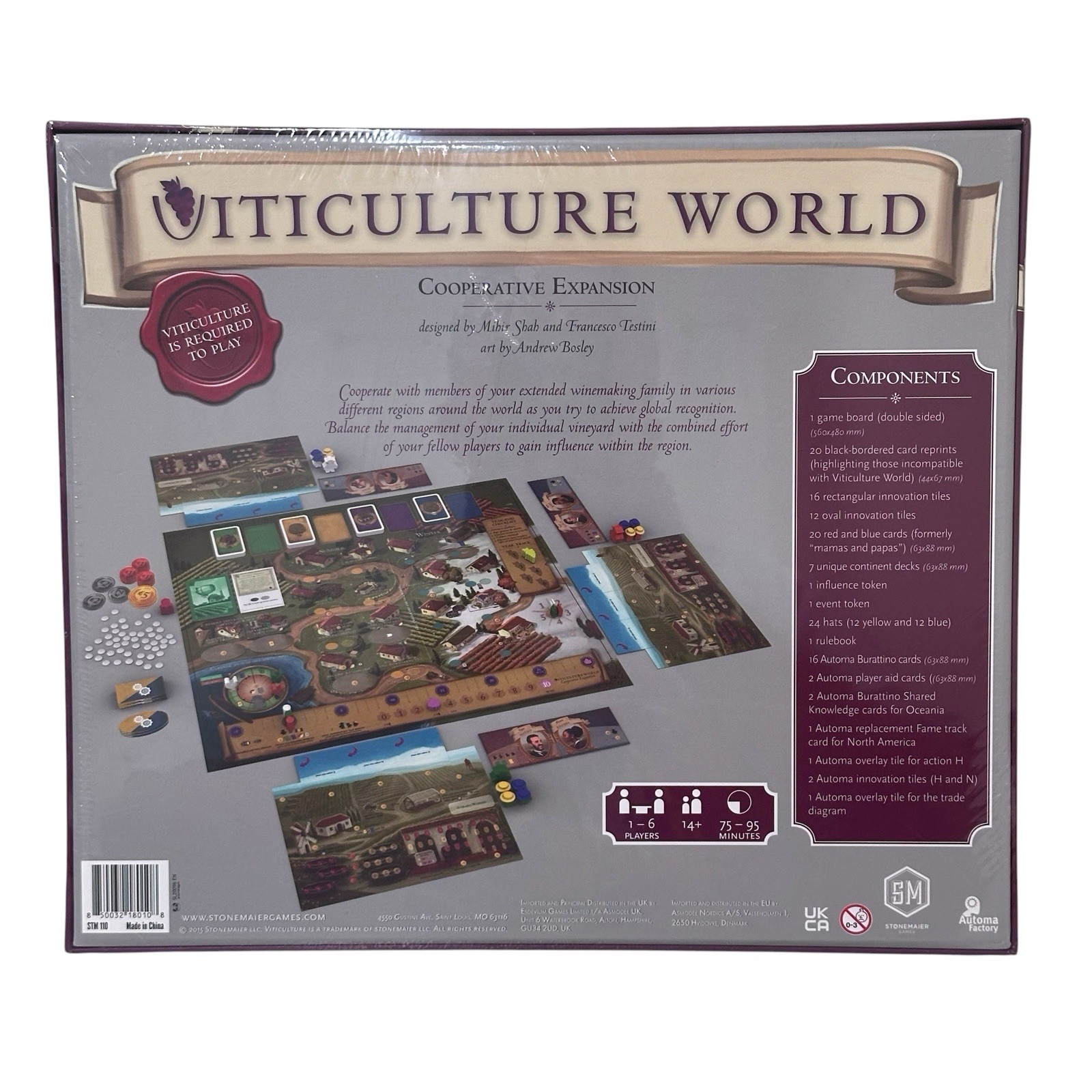 Viticulture World: Cooperative Expansion Board Game Stonemaier Games New Sealed