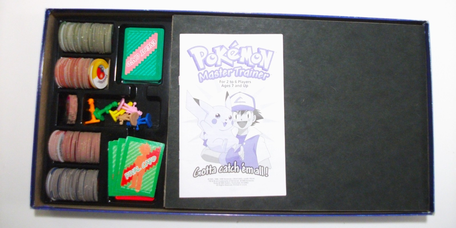 POKEMON MASTER TRAINER 1999 Edition Hasbro Vintage Board Game 99% Complete