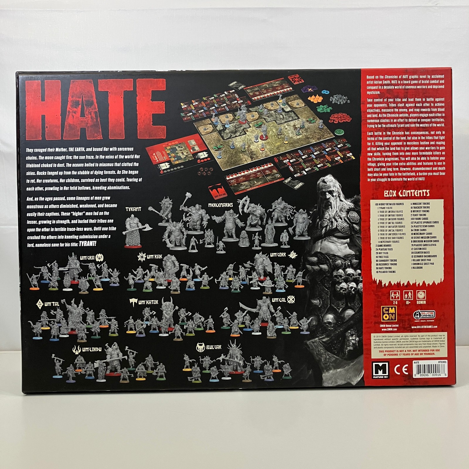 Adrian Smith HATE Mature Board Game 2019 CMON Guillotine Games 2-6 Players VGC