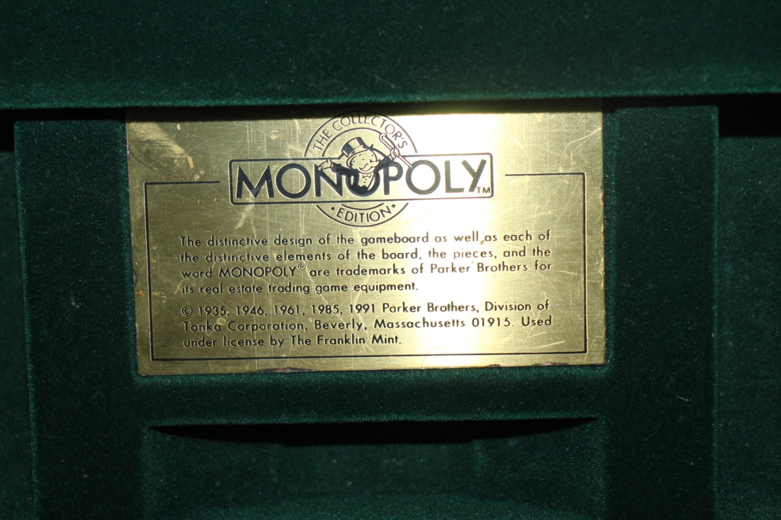Monopoly Collector’s Edition 1991 Franklin Mint Wooden Luxury Board Game