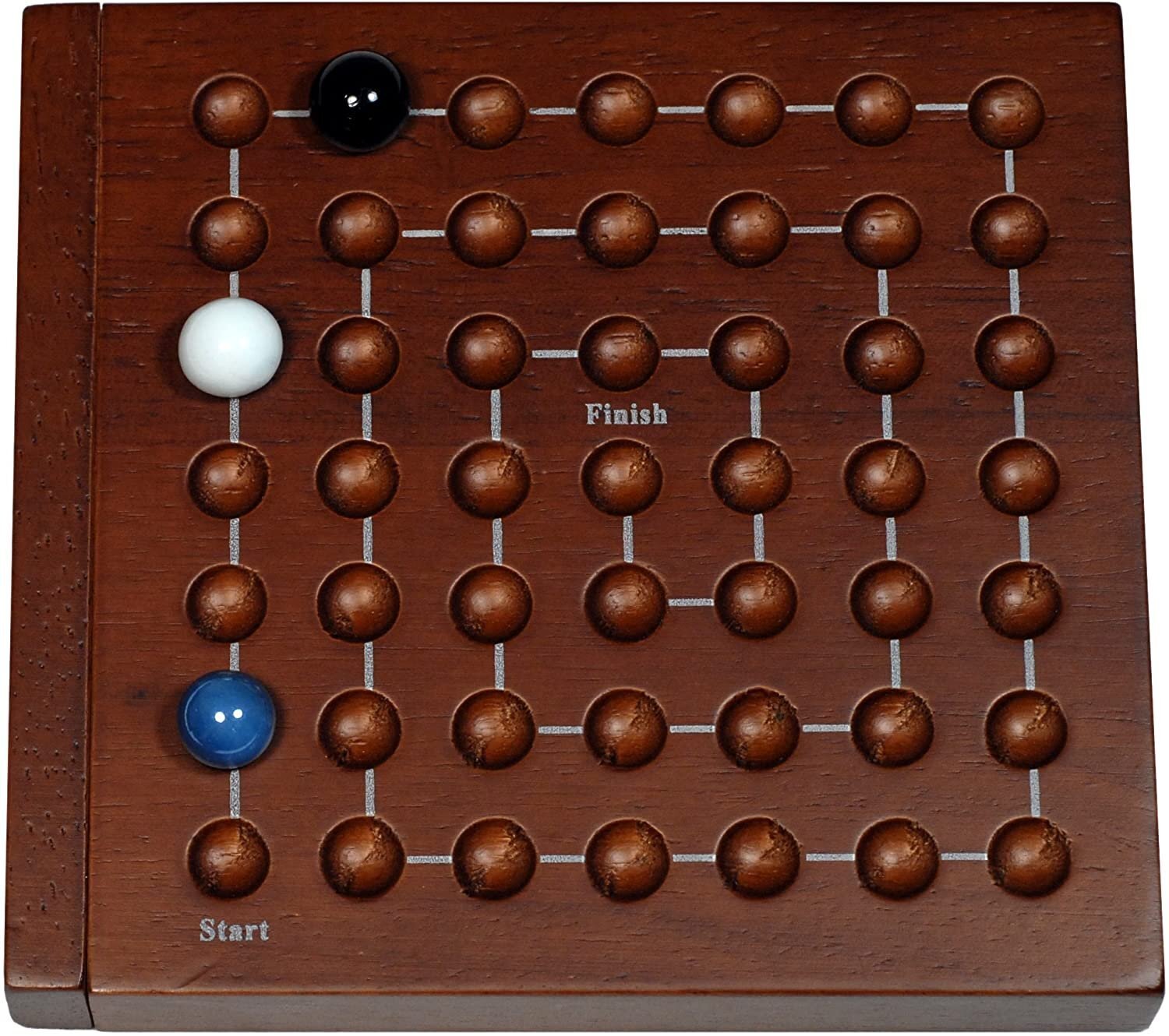 WE Games Cat & Mouse Wooden Travel Game with Marbles – 5 inches