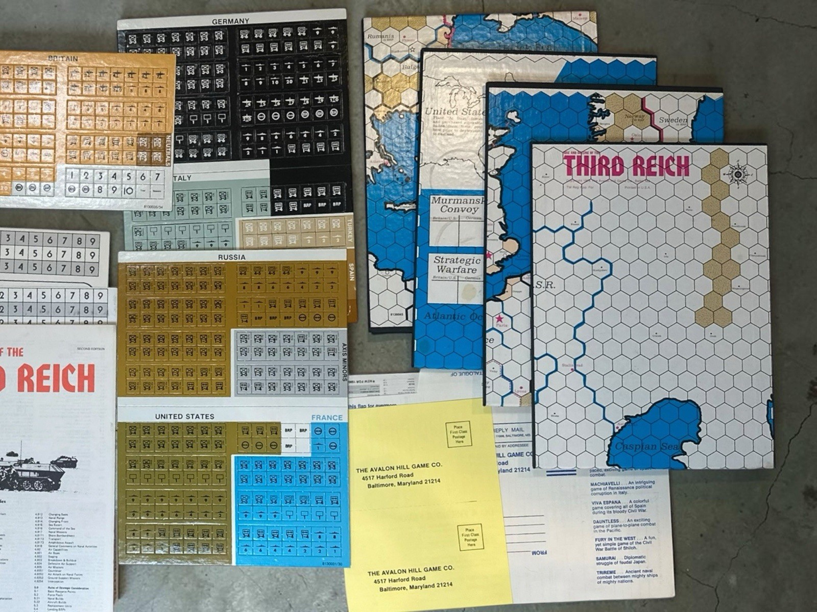 Avalon Hill 1974 Rise and Decline of the THIRD REICH 2nd Ed. UNPUNCHED CIB