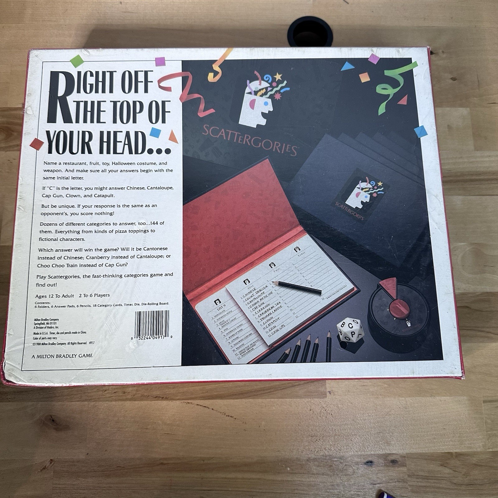 The Game of SCATTERGORIES – Milton Bradley 1988 Brand New