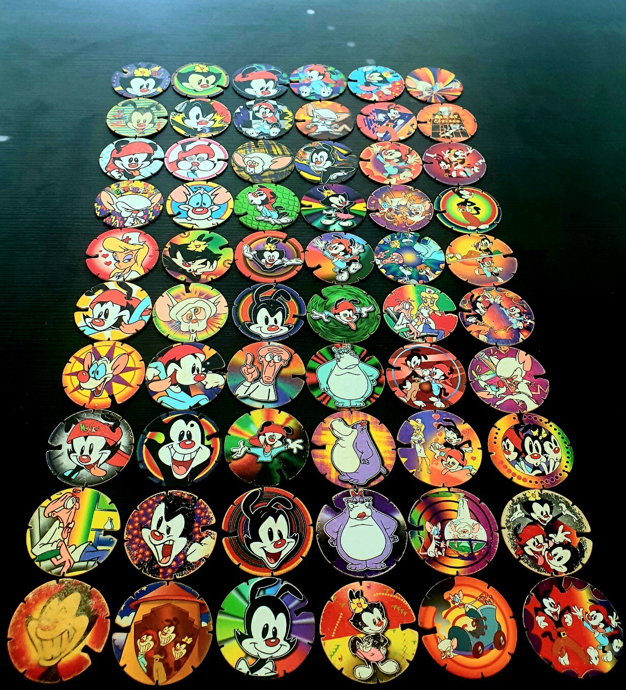 Animaniacs Tazos – Complete Set 1 to 60 Pogs *RARE* $10 / Tazo – Elma Chips 1997