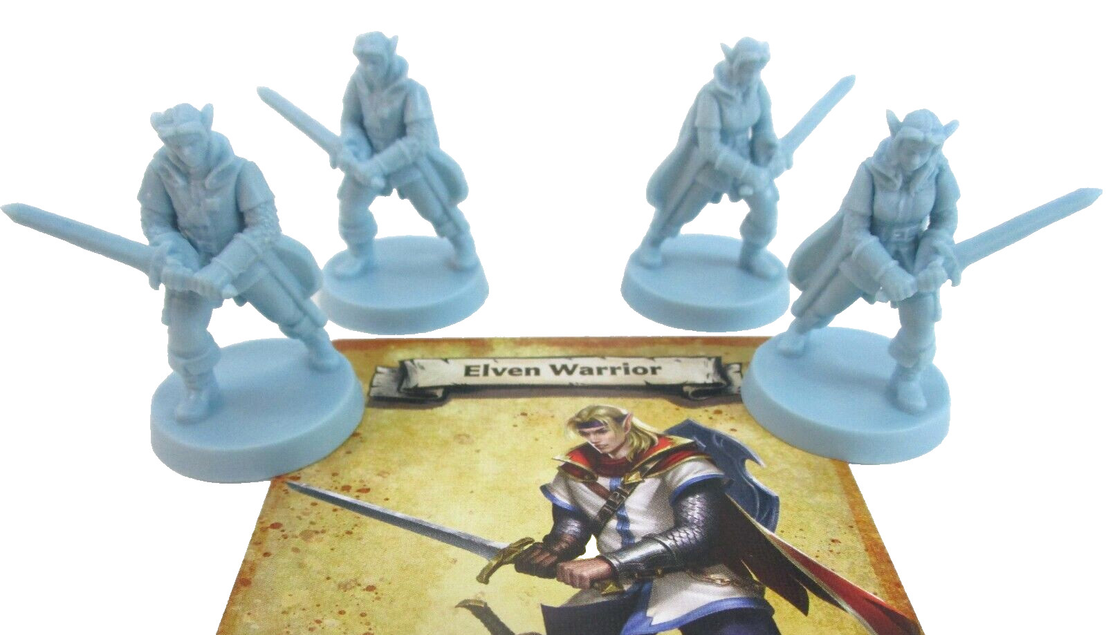 HEROQUEST: Mage Of The Mirror 4x ELVEN WARRIOR Minis & Card NEW!