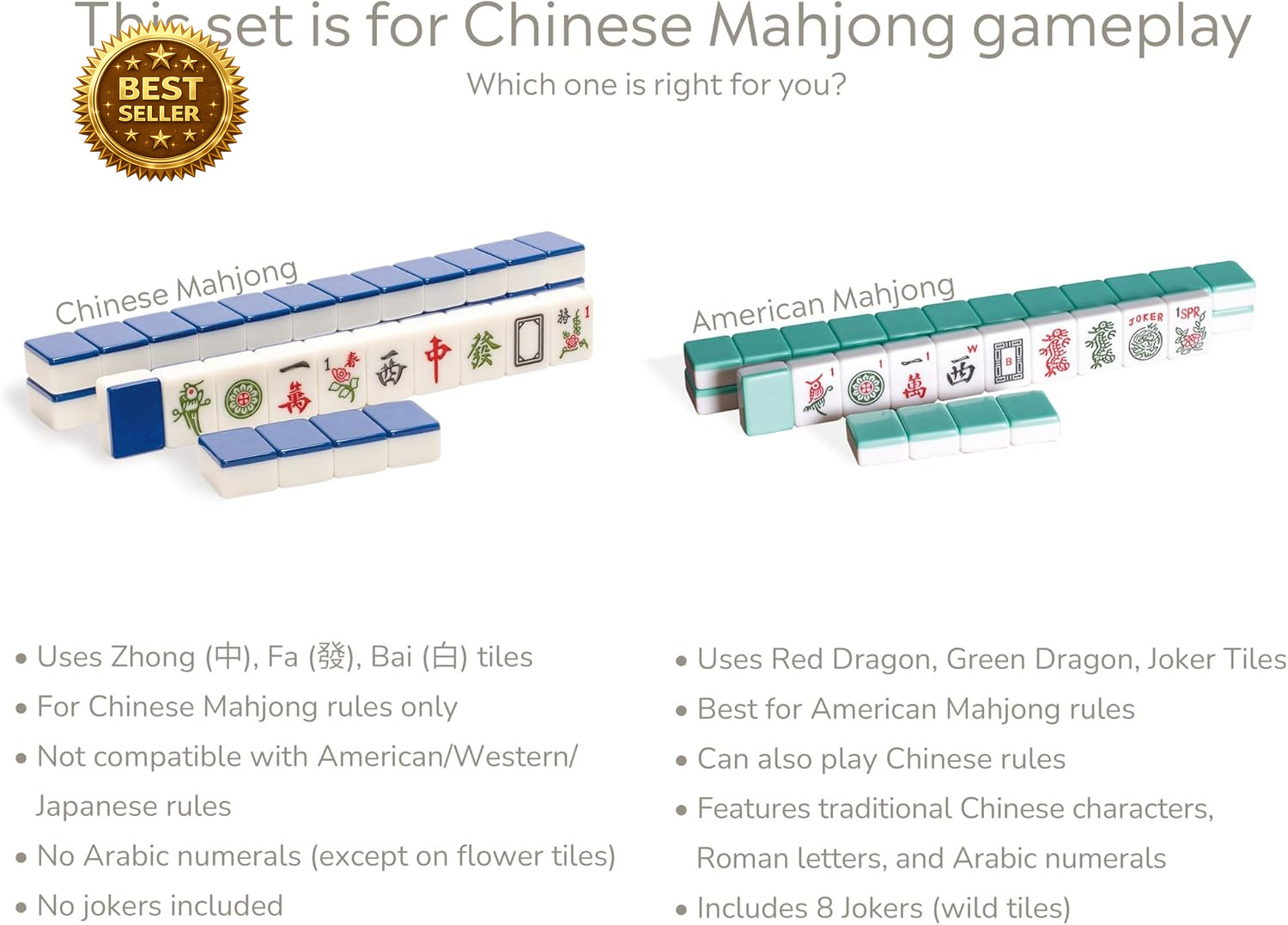 Chinese Mahjong Set 146 Large Tiles Aluminum Case Wind Indicator Dice