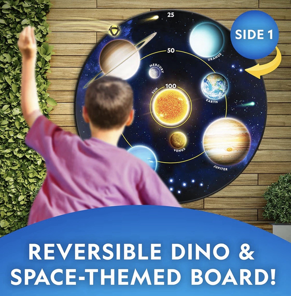 National Geographic Kids Dart Board – 28″ Reversible Dartboard with Sticky Balls
