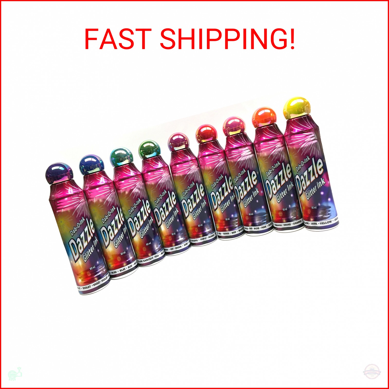 Dazzle Glitter Bingo Dauber/Dabber Ink 12-Pack – Mixed Colors