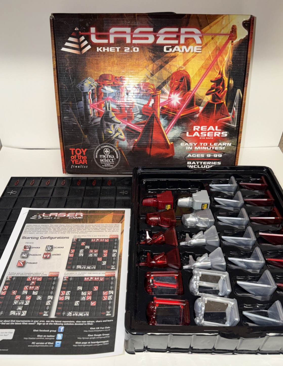 Khet 2.0 Laser Strategy Board Game – Mensa Select Winner – Working New Batteries