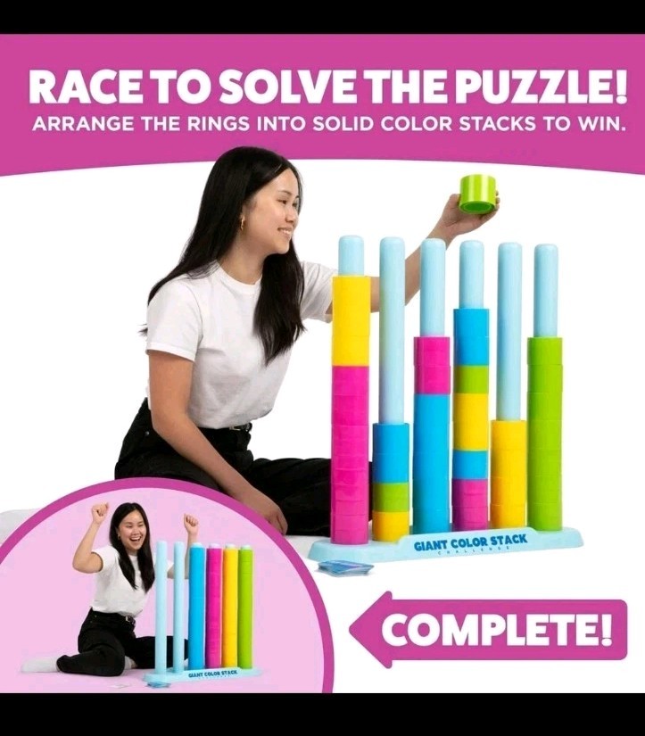 Giant Color Stack Challenge by Relatable Strategy Stacking Game 50 Puzzle SEALED