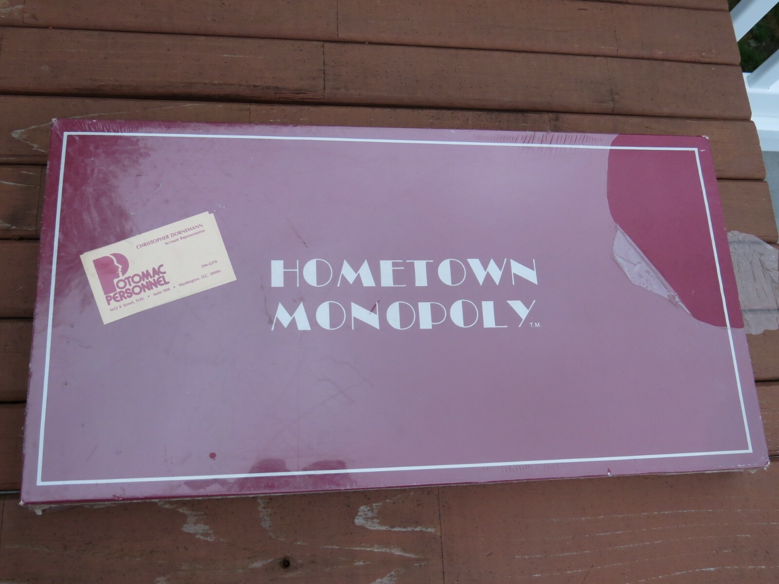 Vtge 1983 HOMETOWN MONOPOLY Washington DC by Dave Colbert Citigames of America