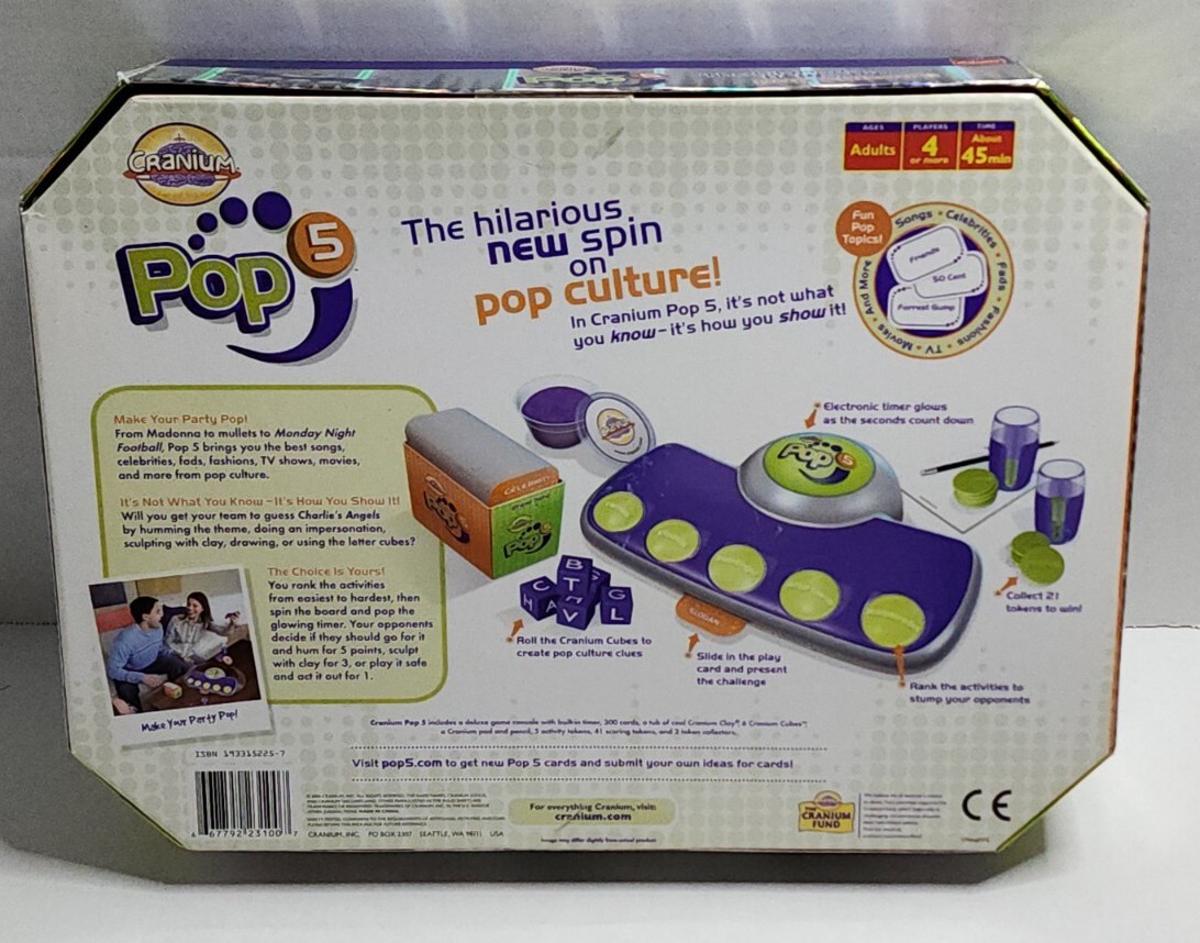 CRANIUM POP 5 ADULT POP CULTURE TRIVIA CONSOLE BOARD GAME BRAND NEW
