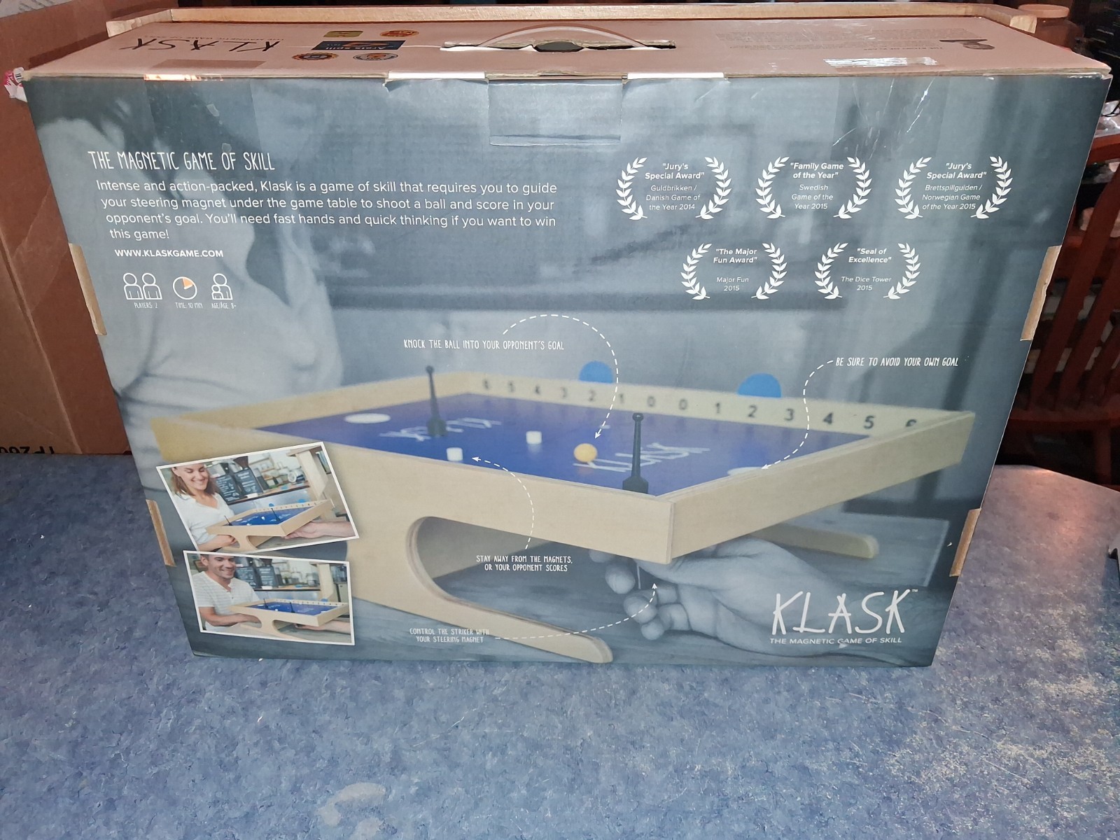 Klask Tabletop Board Game Magnetic Foosball Hockey Battle Family Party Denmark