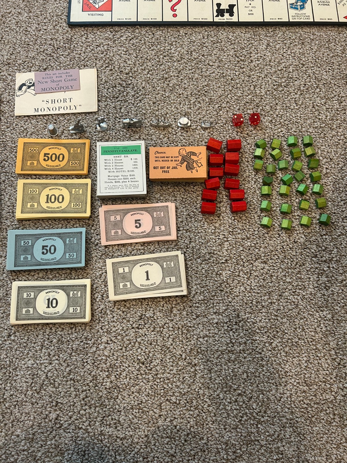 1946 Parker Brothers Monopoly Game and Board – See Description