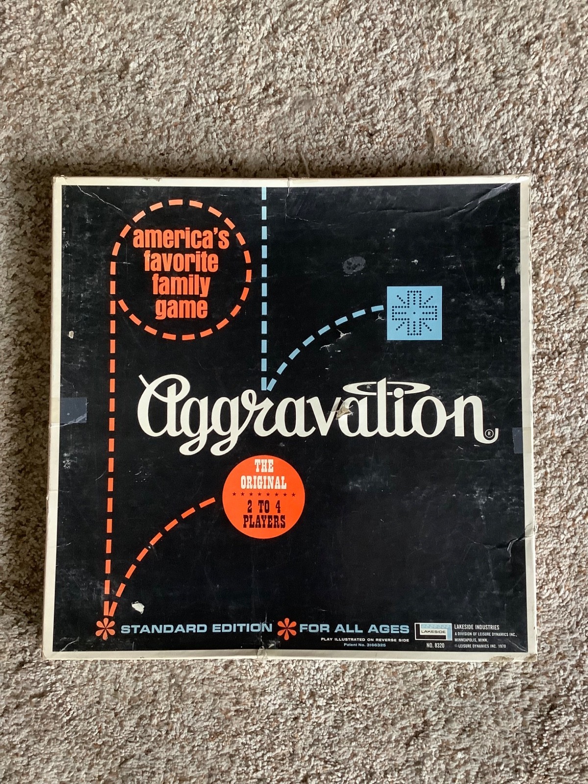 Vintage AGGRAVATION Marble BOARD GAME Lakeside 1970 Complete 16 Marbles 4 Dice
