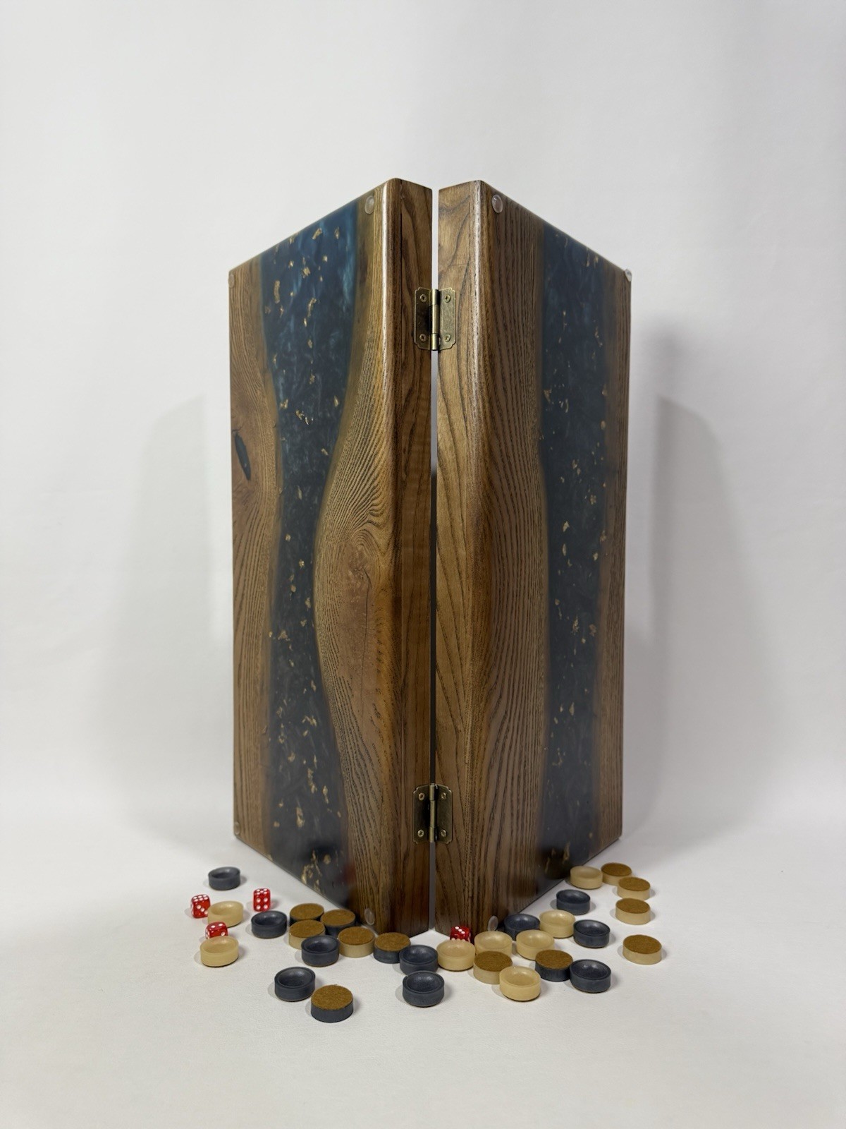 Luxury Wooden Backgammon with Epoxy Resin