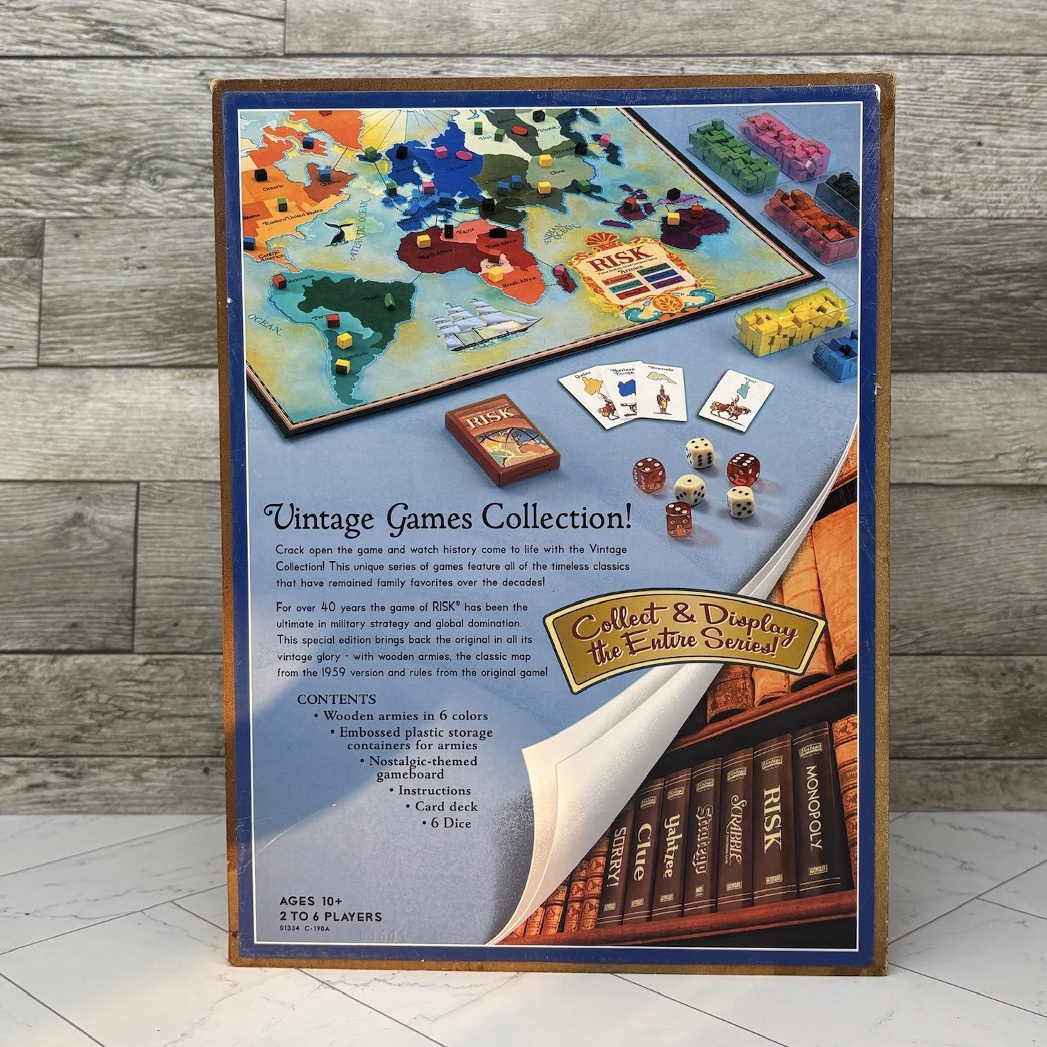 RISK Wooden Bookshelf Edition Vintage Board Game 100% Complete