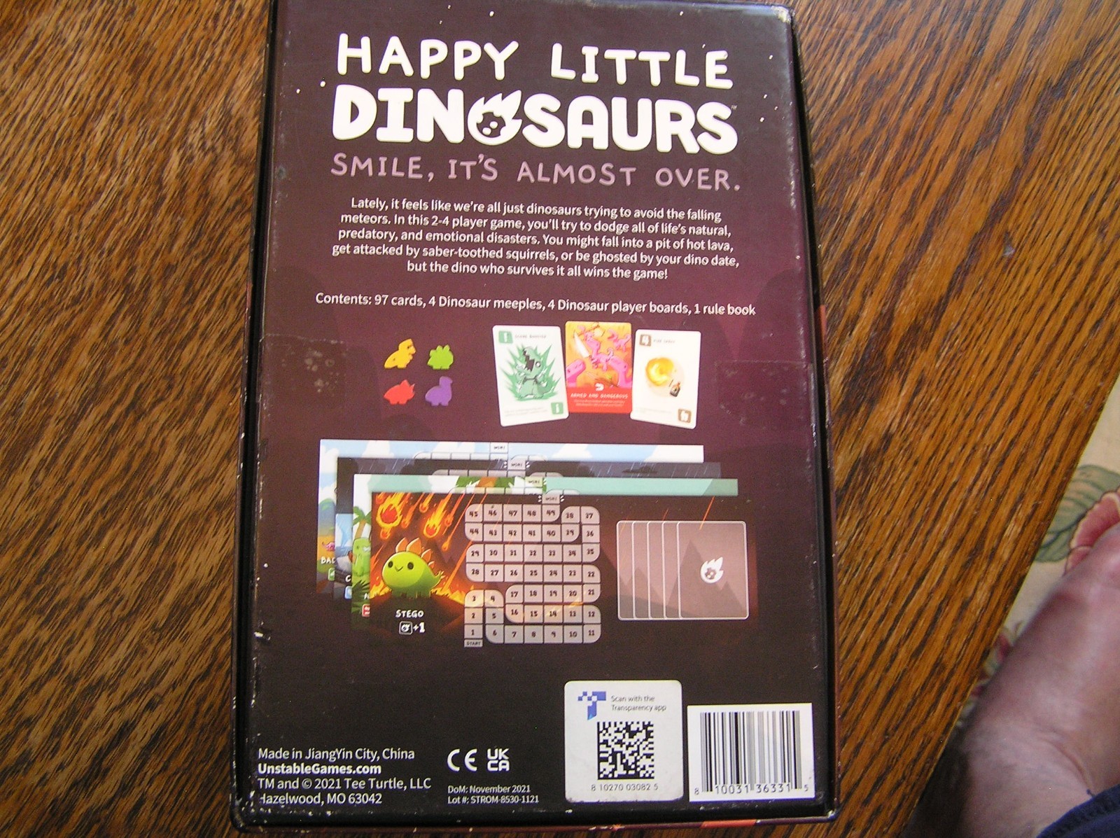 2021 Unstable Games HAPPY LITTLE DINOSAURS 2-4 Players Age 8+ Dodge Disasters