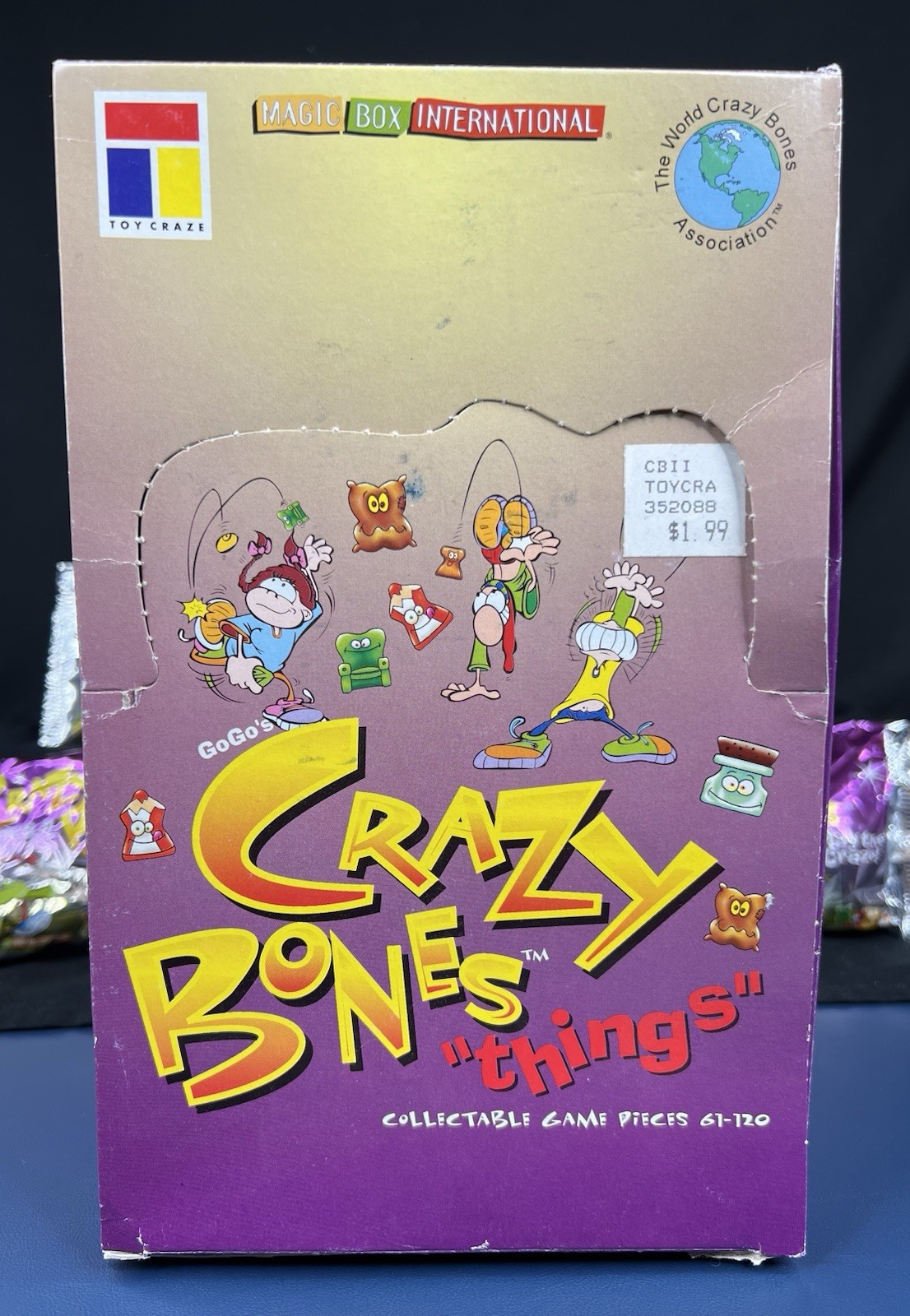10 Sealed Packs GoGo’s Crazy Bones Things & Empty Display Box