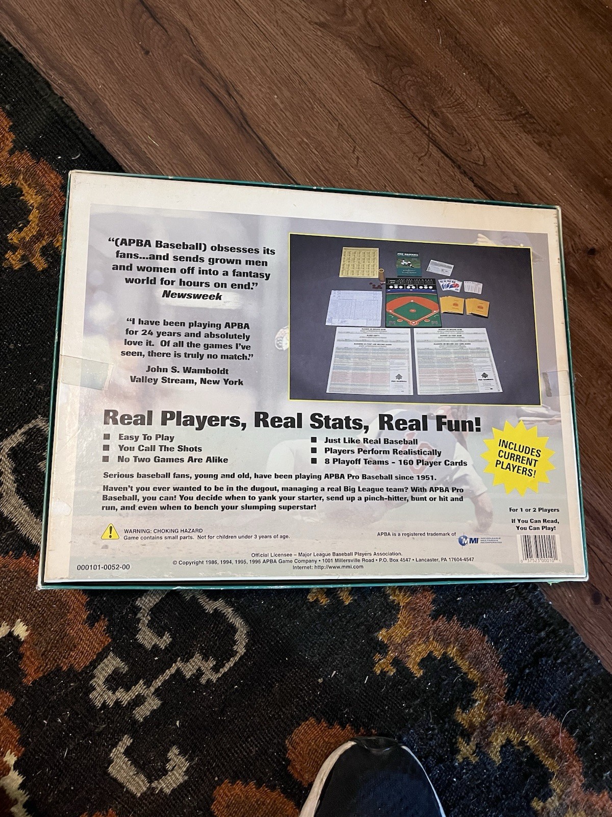 APBA 1996 Baseball Game w/8 Playoff Teams from 1995 Season – No Dice Or Chips