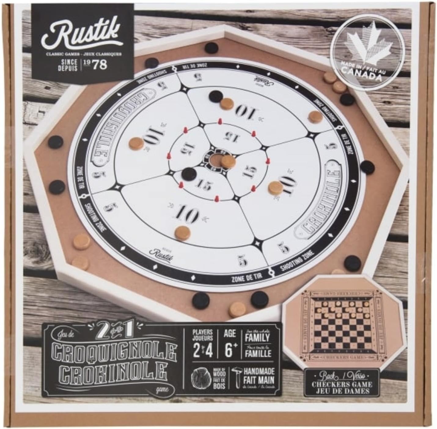 Educational Crokinole & Checkers Game: Foster Literacy & Strategic Thinking