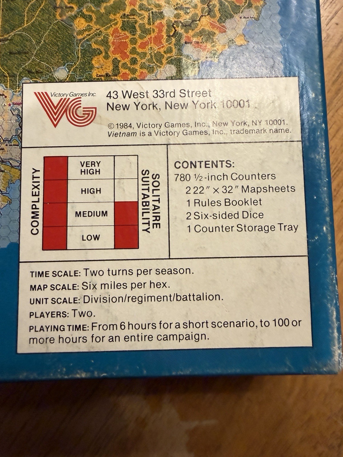 Victory Wargame Vietnam 1965-1975 Box *Read Description*