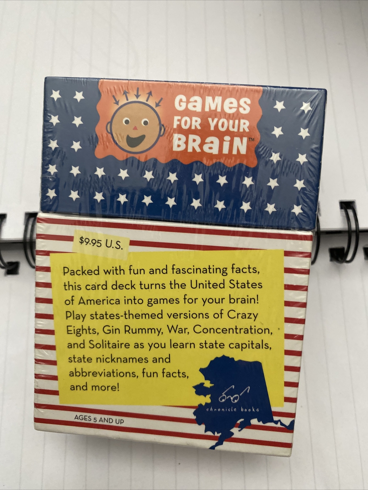 Games For Your Brain United States Card Game Crazy 8’s/War/Gin Rummy/Solitaire..
