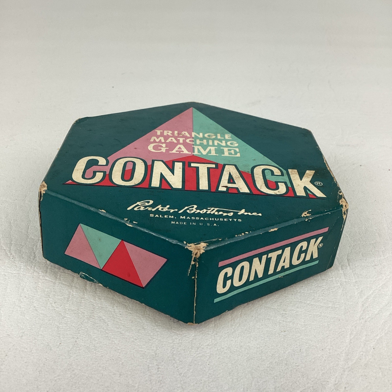 Contack Triangle Matching Game Vintage 1962 Parker Brothers Colored Number Tiles