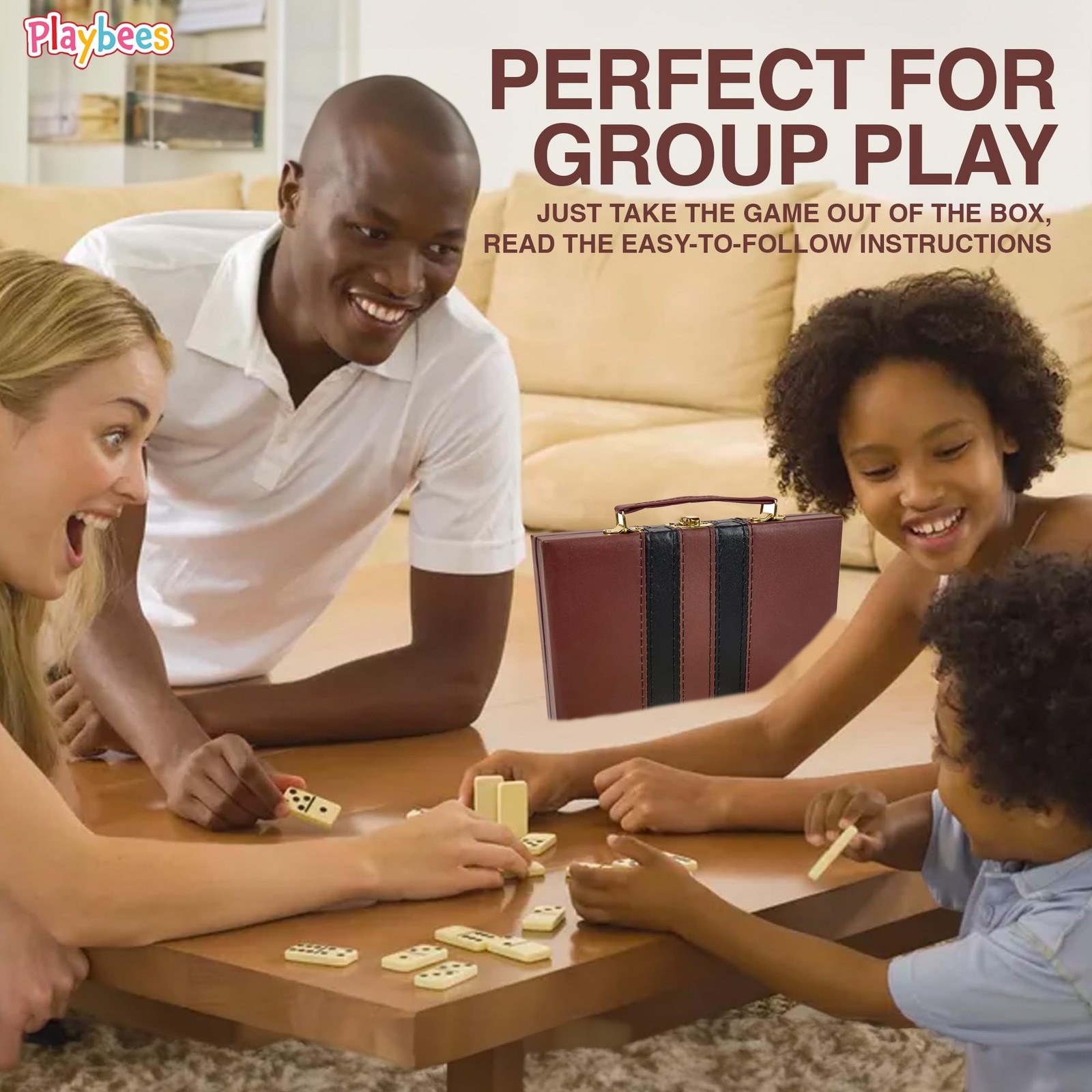 Dominos Set for Adults and Kids Large Jumbo Double Six Dominoes Set with Spin…