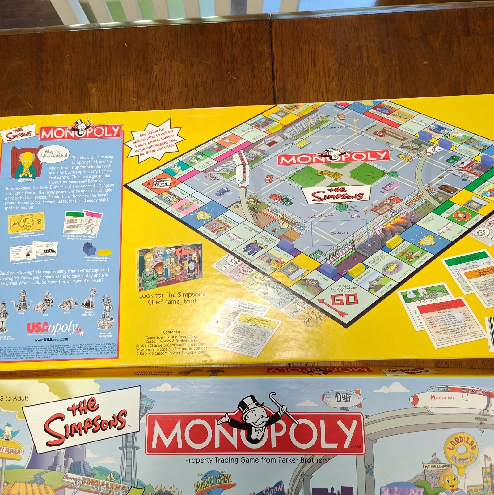 The Simpsons Monopoly Board Game W/ All 6 Pewter Tokens | Fully Complete In Box