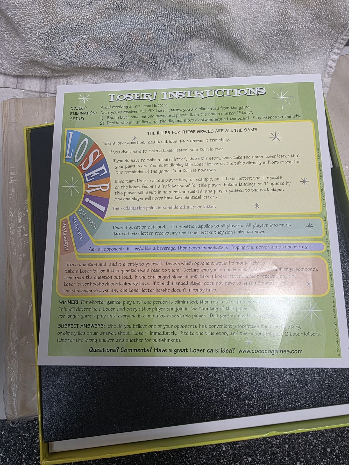 Cococo “Loser” Multi Player Board Game ( Complete)
