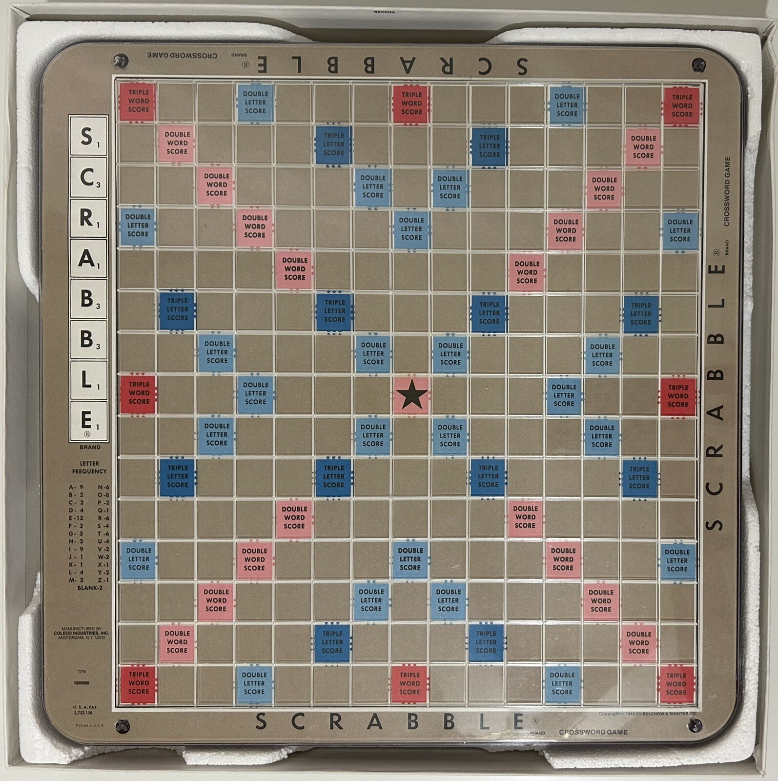 Vintage Scrabble Deluxe Edition 1987 Rotating Turntable Board Game Wooden Tiles