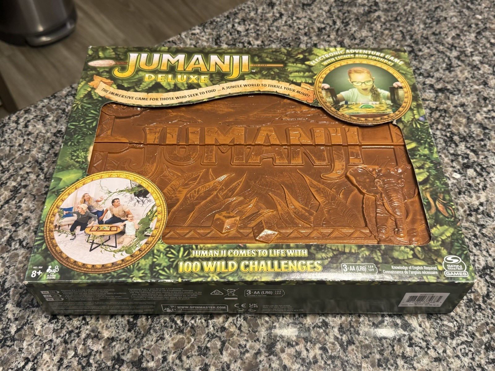 Jumanji Deluxe Electronic Board Game Spin Master COMPLETE Tested. Un-open Cards