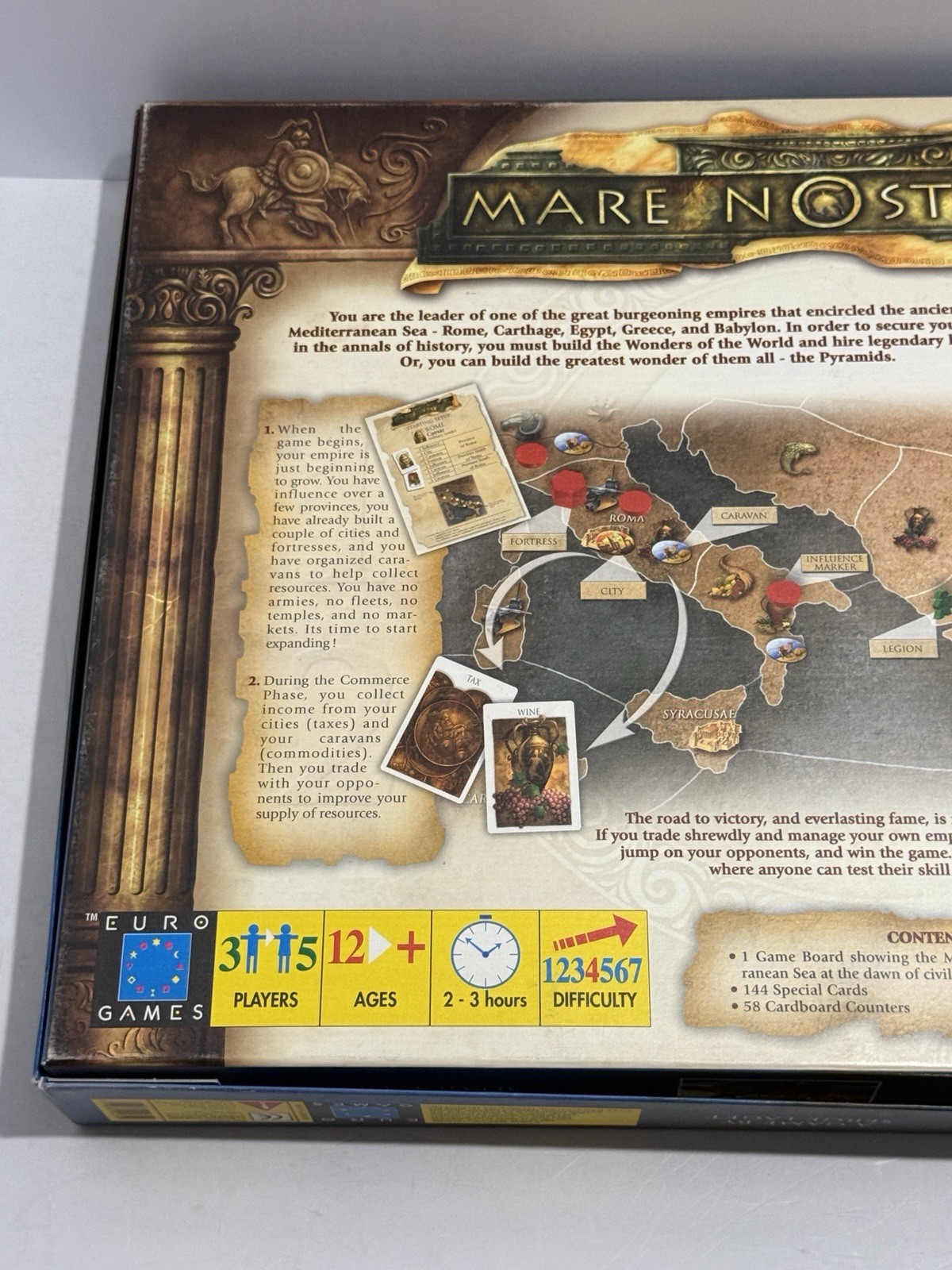 Mare Nostrum Board Game w/ Mythology Expansion Euro Games 2003 – Complete