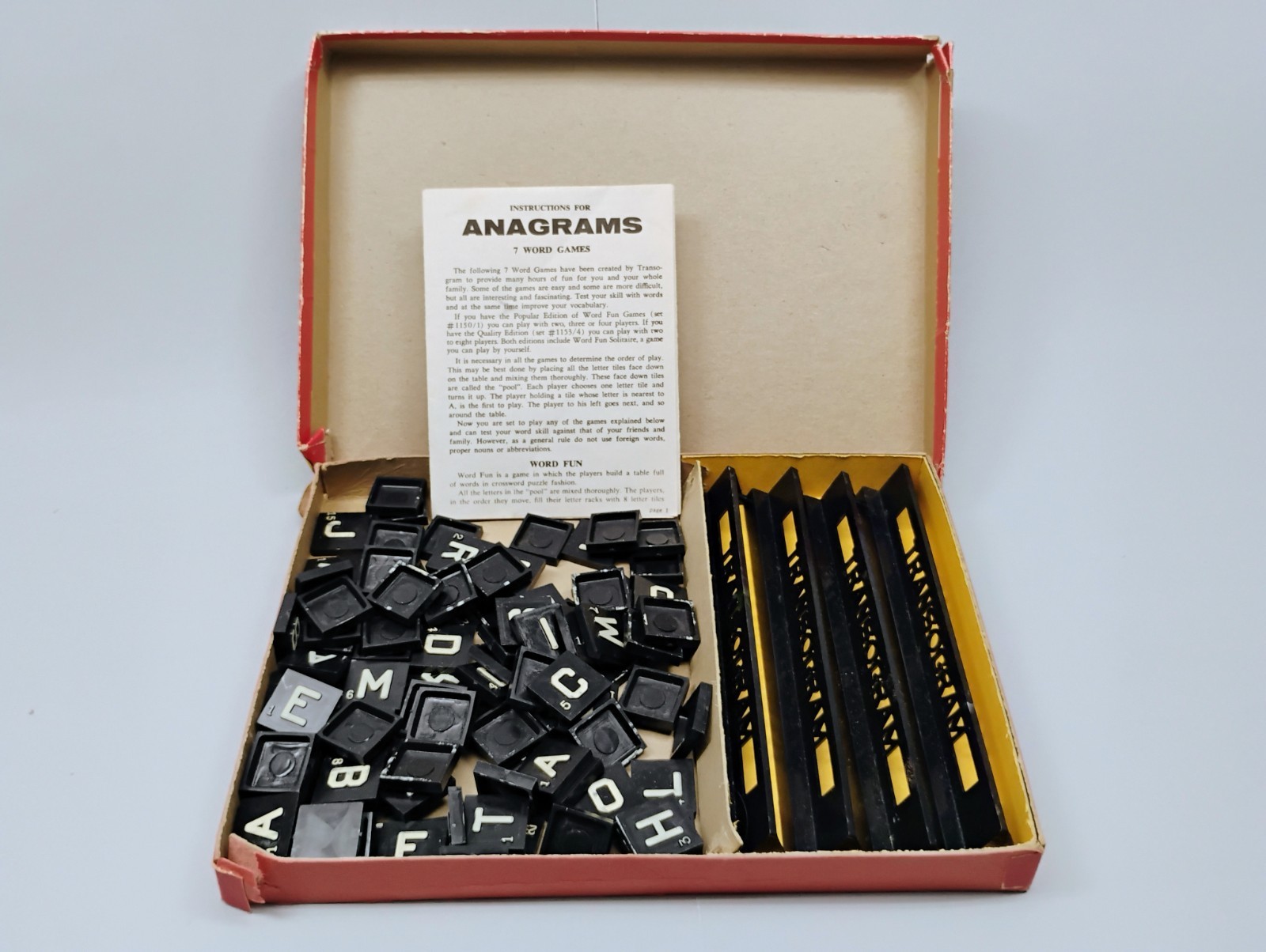 Vintage 1950’s Transogram Anagrams Word Scrabble Games Complete w All 108 Pieces