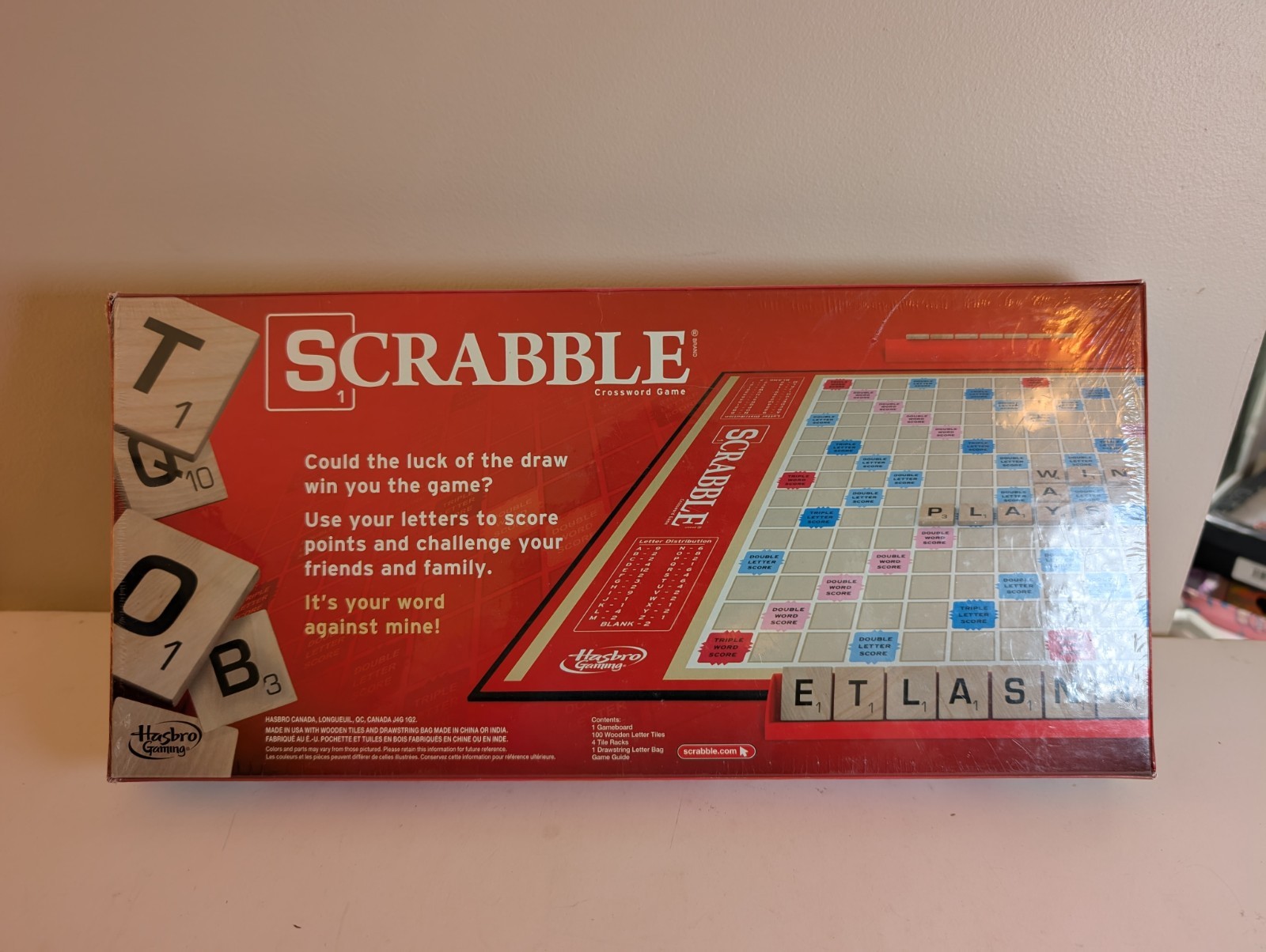 Hasbro Gaming Scrabble Crossword Game Made in USA New Sealed