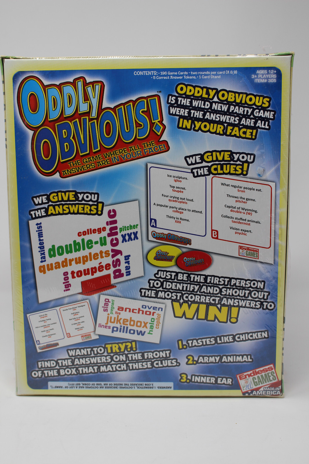 Oddly Obvious! Endless Games Sealed NEW Family Game Night Answers R in Your Face