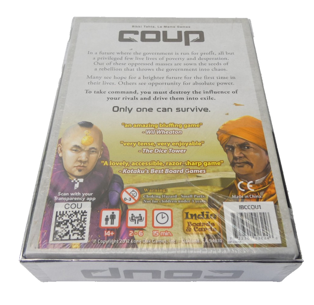 2012 Lone Oak Games Coup Rikki Tahta La Mame Games The Dystopian Universe Sealed