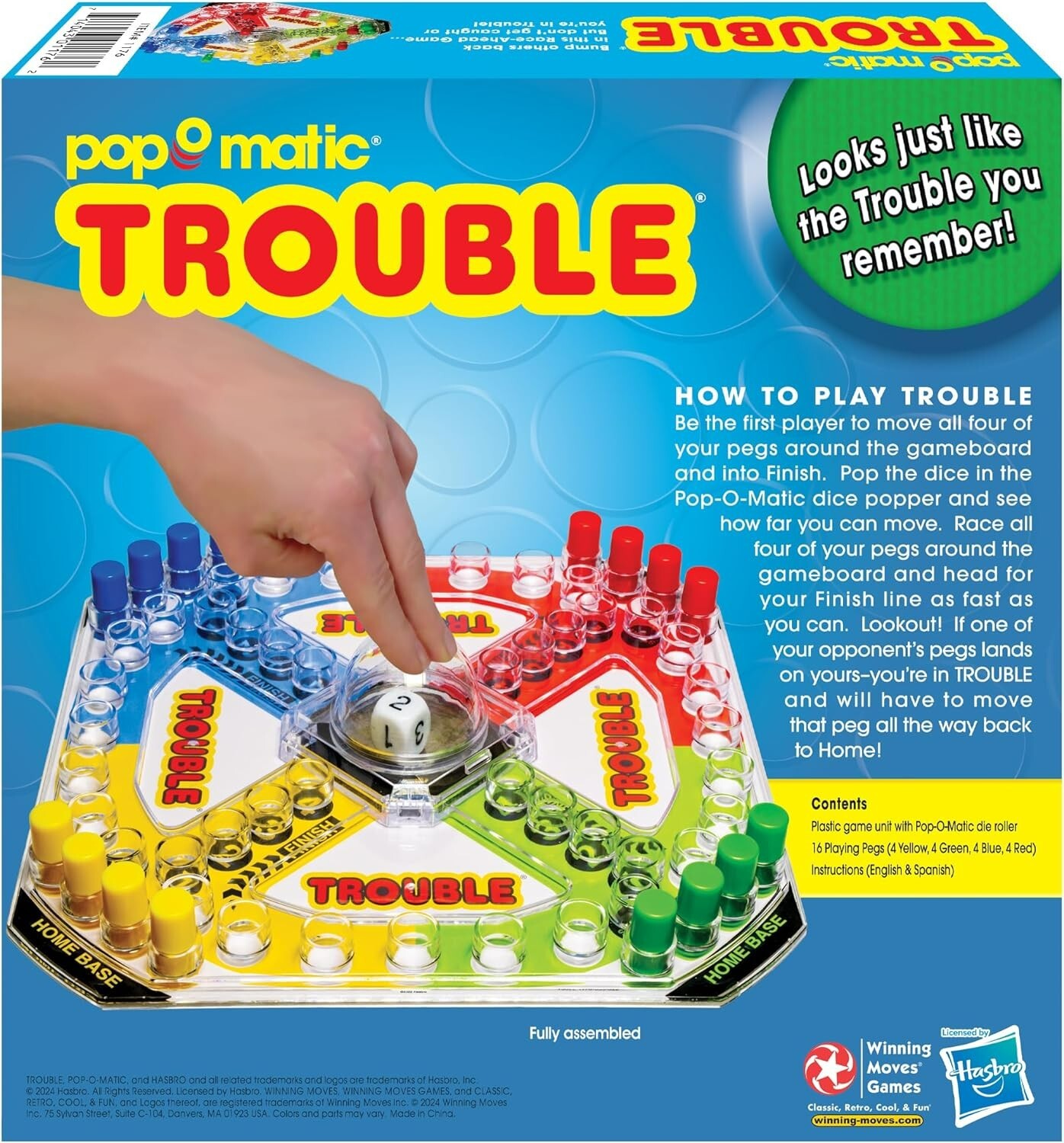 Extra Wide Pop-o-Matic Trouble Game for Kids – Classic Fun & Learning Experience
